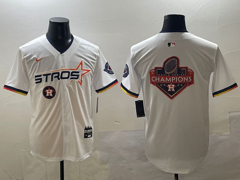 Men Houston Astros Blank White Three generations Joint Name 2025 Nike MLB Jersey style 20->houston astros->MLB Jersey